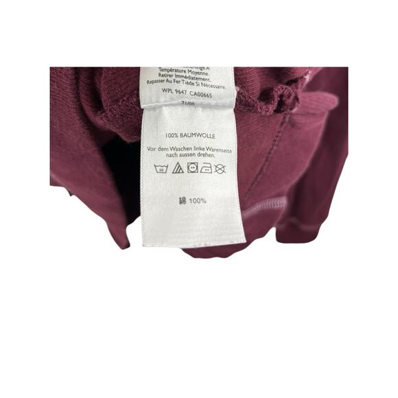 Eddie Bauer Men’s Pullover 1/4 Zip Mock Neck Burgundy Medium Cotton Sweatshirt - Picture 7 of 12